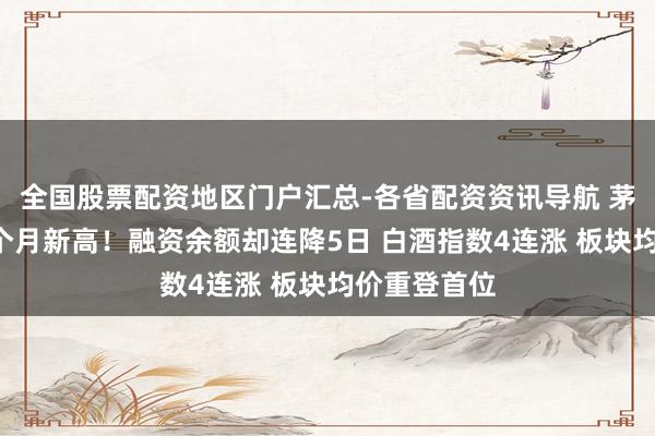 全国股票配资地区门户汇总-各省配资资讯导航 茅台股价创9个月新高！融资余额却连降5日 白酒指数4连涨 板块均价重登首位