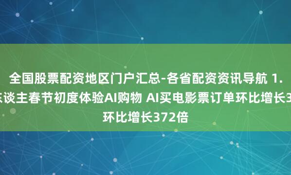 全国股票配资地区门户汇总-各省配资资讯导航 1.3亿东谈主春节初度体验AI购物 AI买电影票订单环比增长372倍